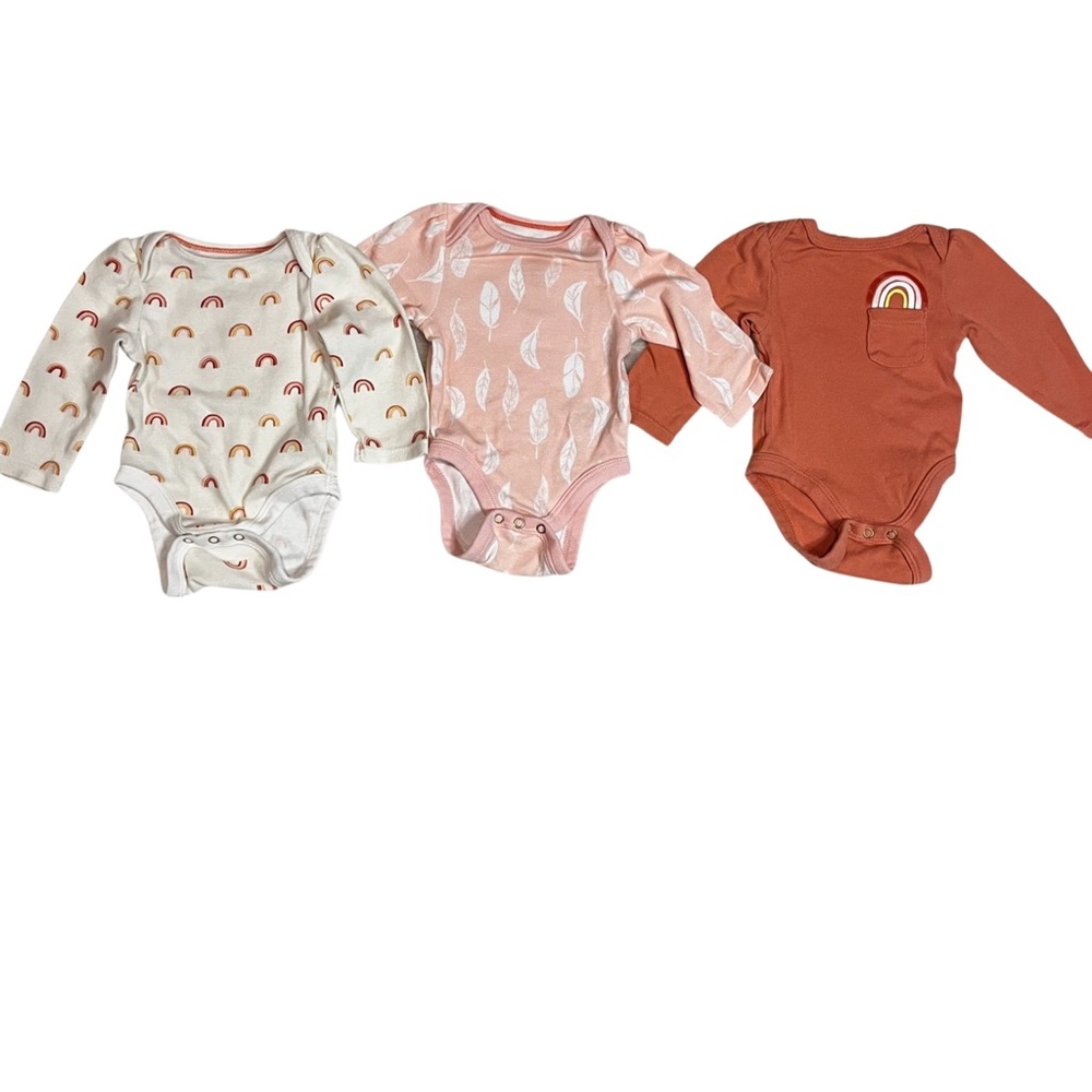 *5/25* 3 Cloud Island Long sleeve Newborn Onesies Bundle